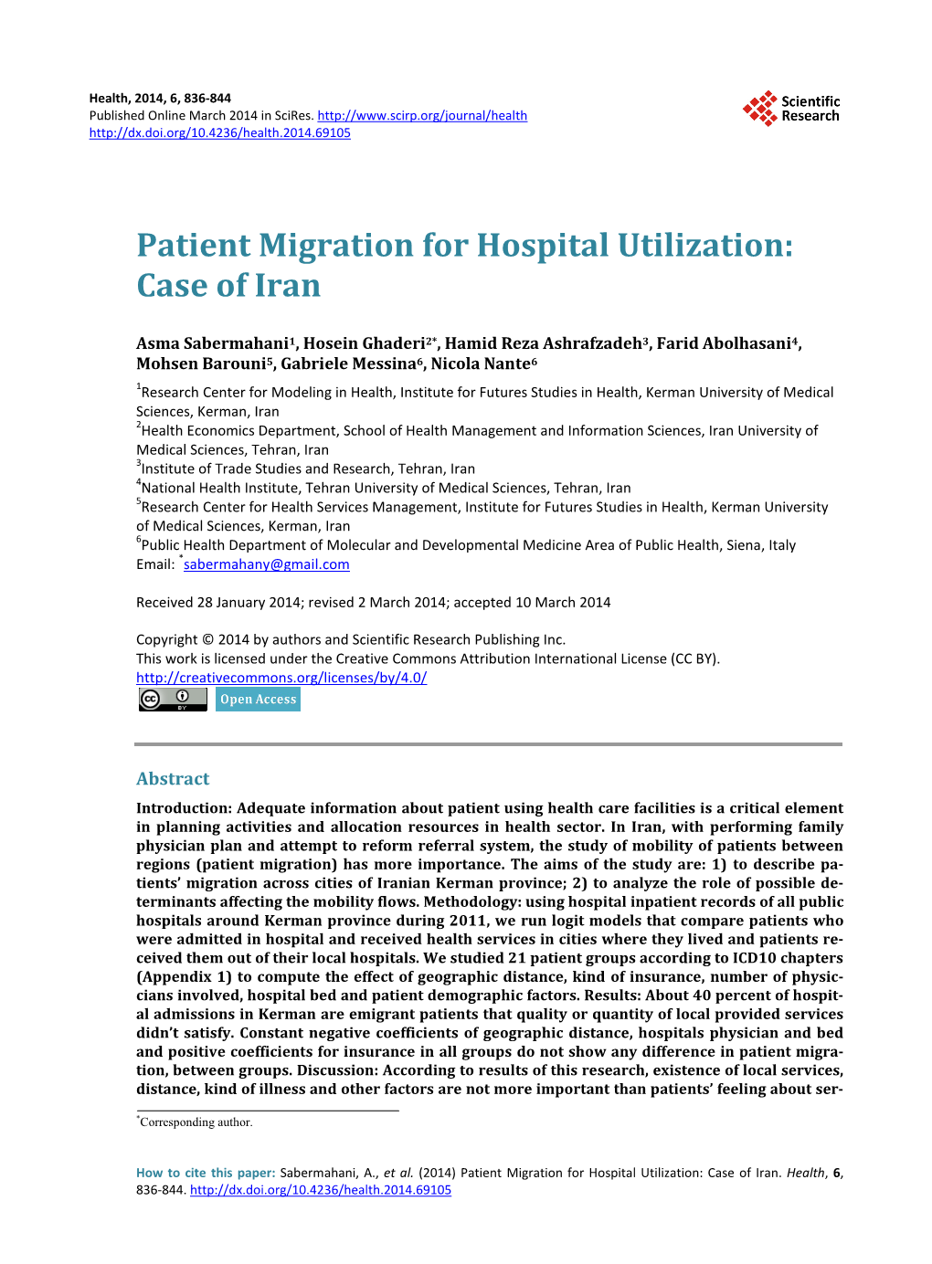 Patient Migration for Hospital Utilization: Case of Iran