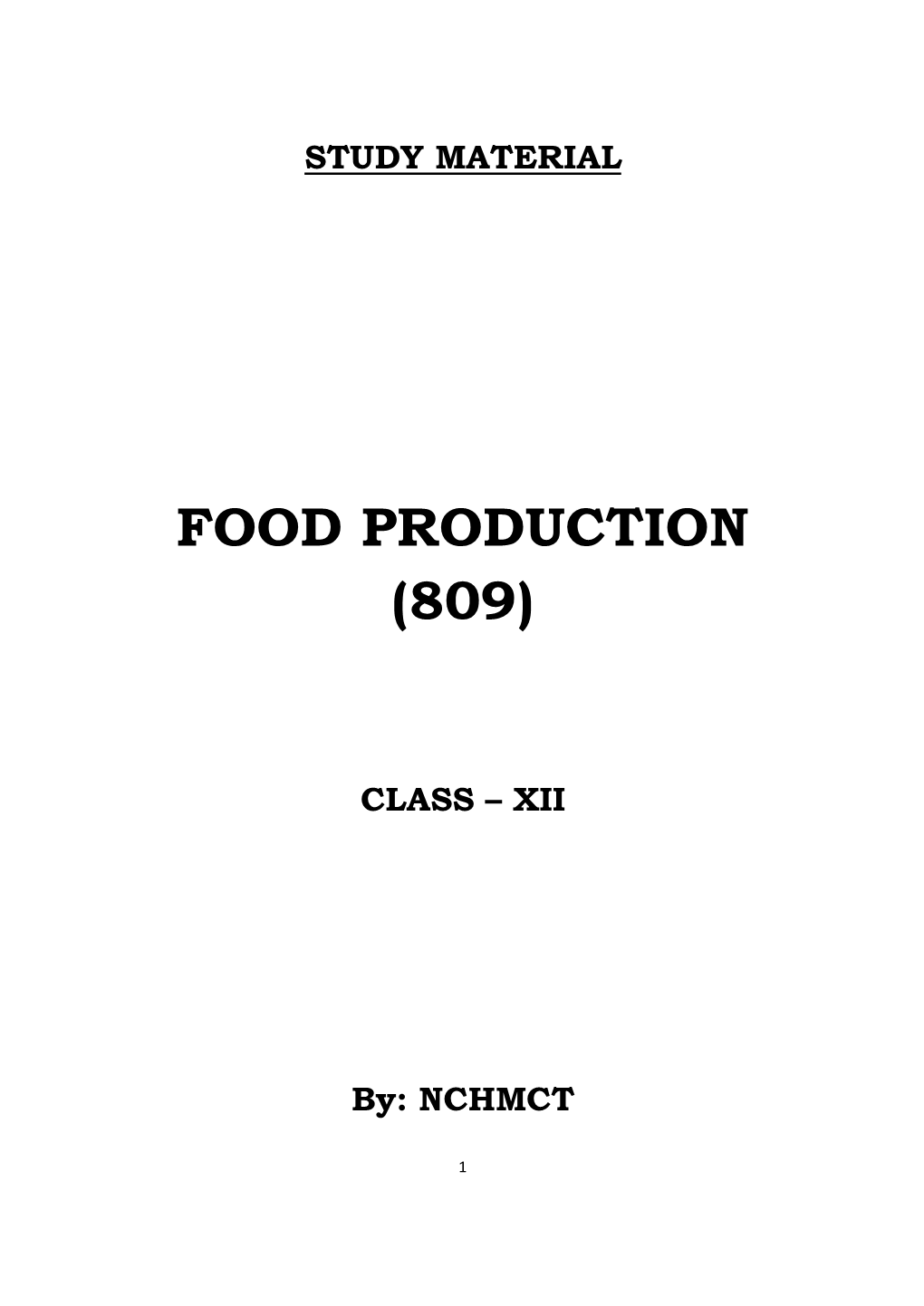 Food Production (809)