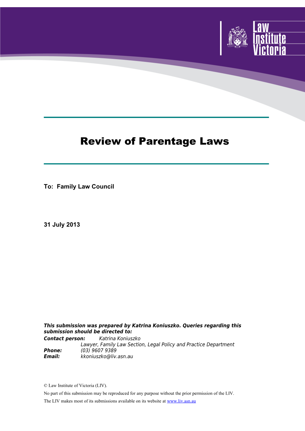 Review of Parentage Laws