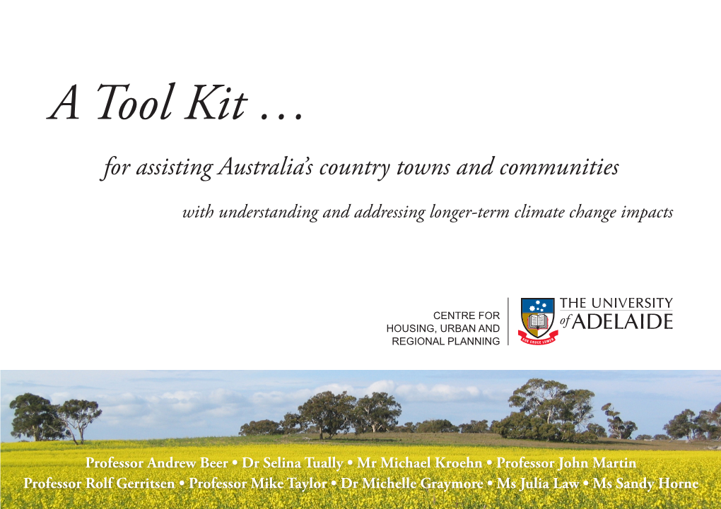A Tool Kit … for Assisting Australia’S Country Towns and Communities
