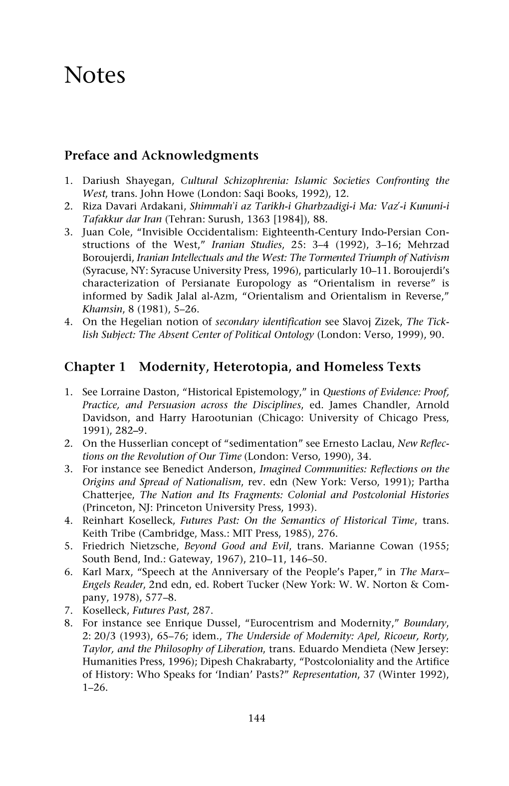 Preface and Acknowledgments Chapter 1 Modernity, Heterotopia