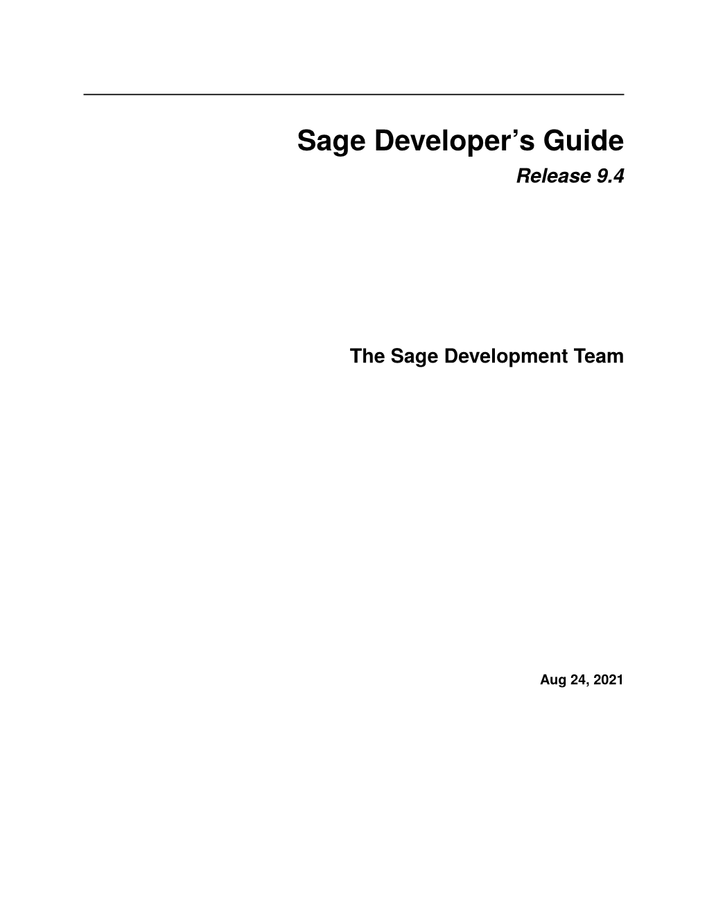 Sage Developer's Guide