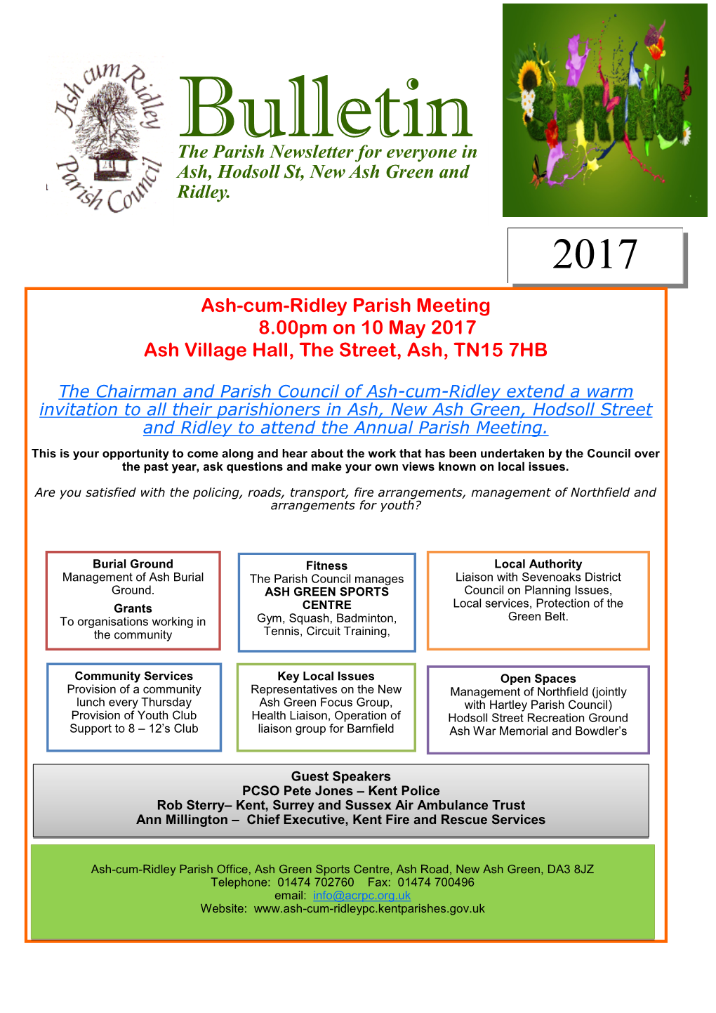 The Parish Newsletter for Everyone in Ash, Hodsoll St, New Ash Green and Ridley