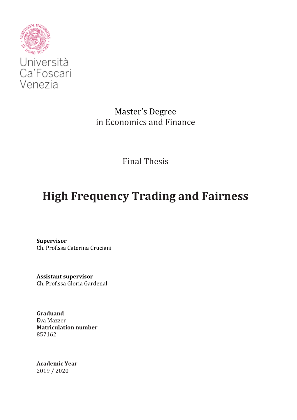 High Frequency Trading and Fairness