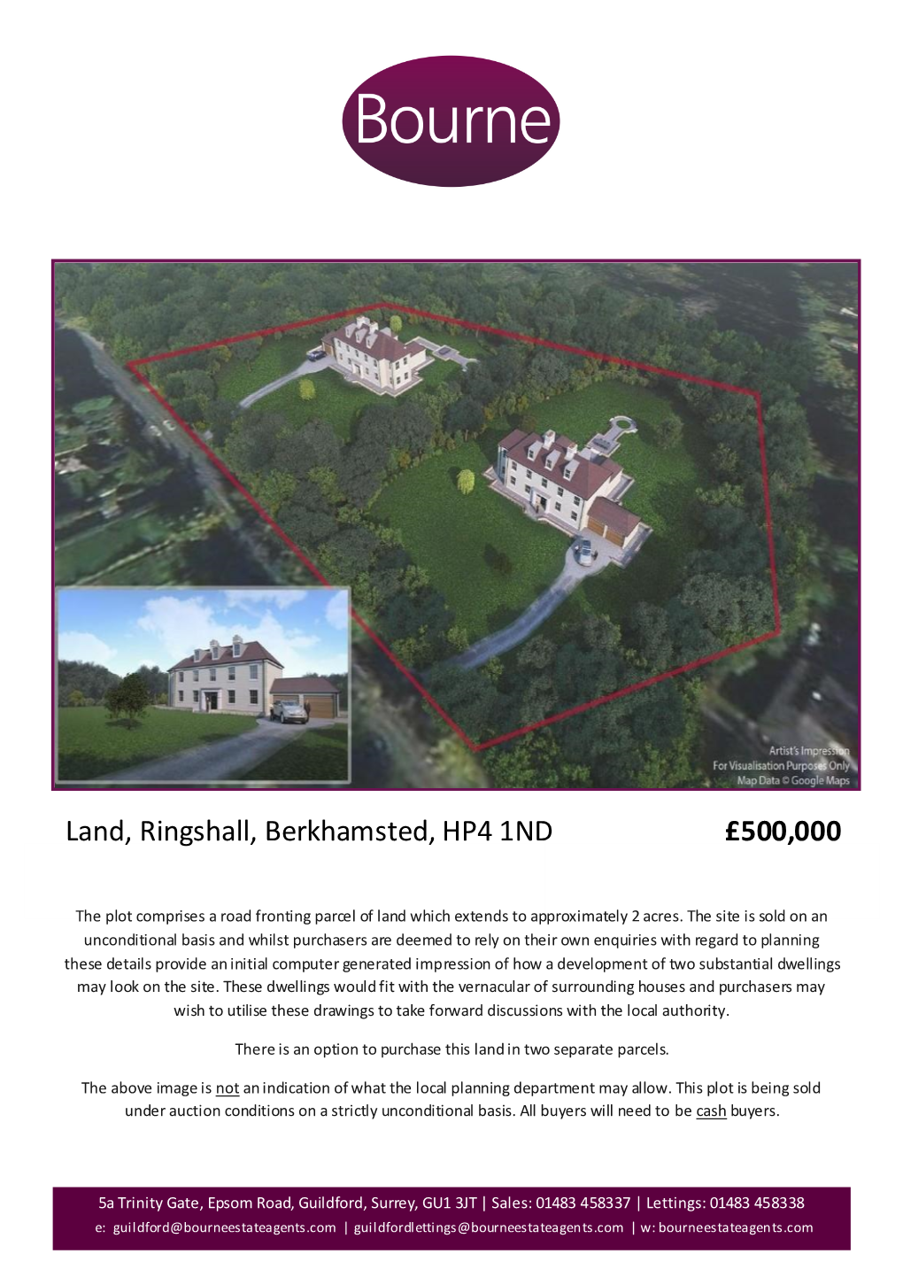 Land, Ringshall, Berkhamsted, HP4 1ND £500,000