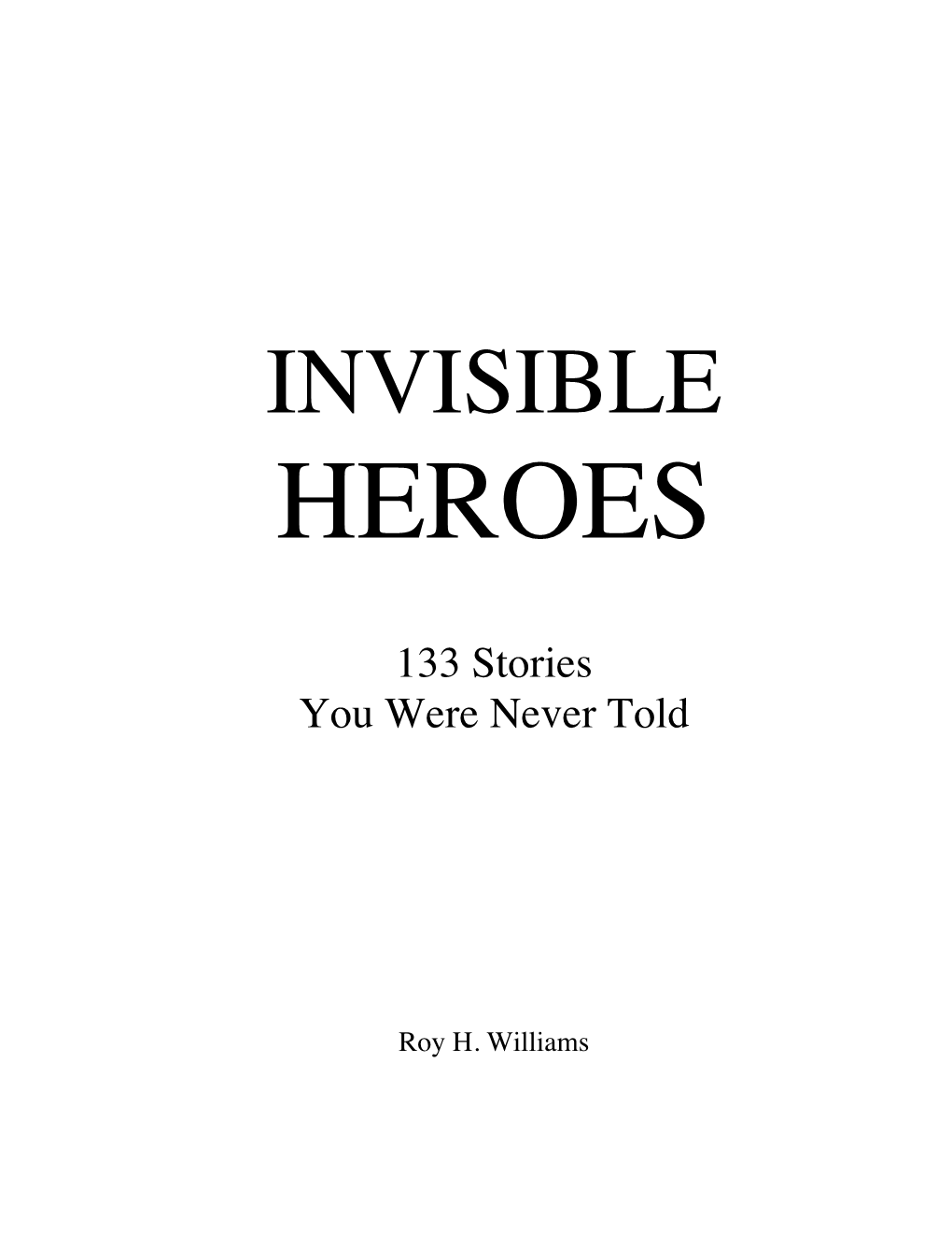 Invisible Heroes Manuscript 2012