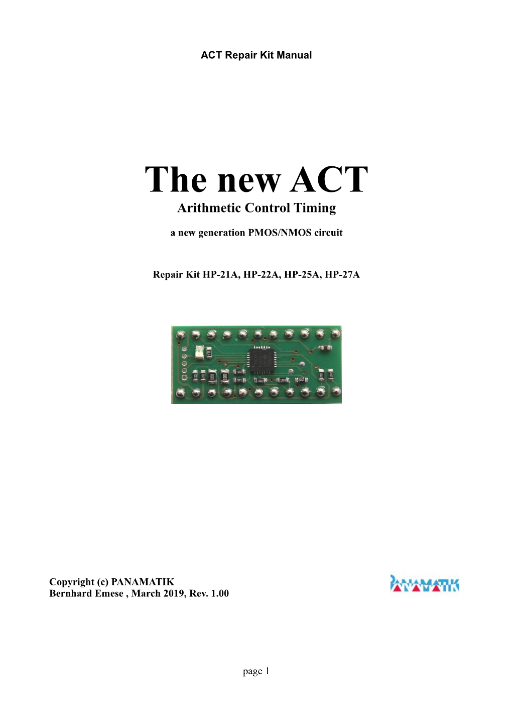 The New ACT Arithmetic Control Timing