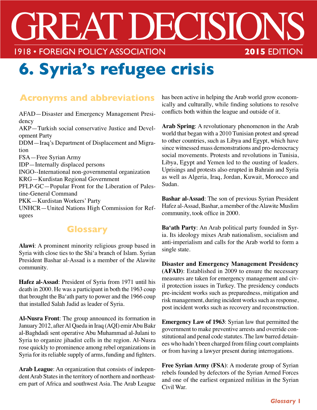 6. Syria's Refugee Crisis
