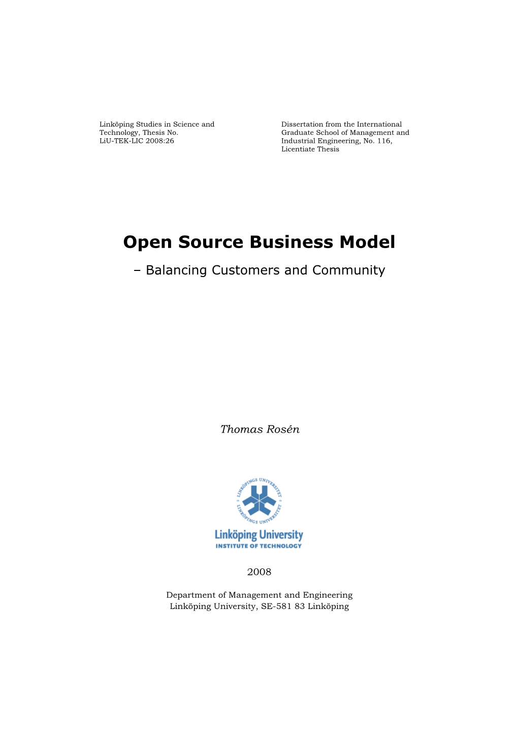 Open Source Business Model