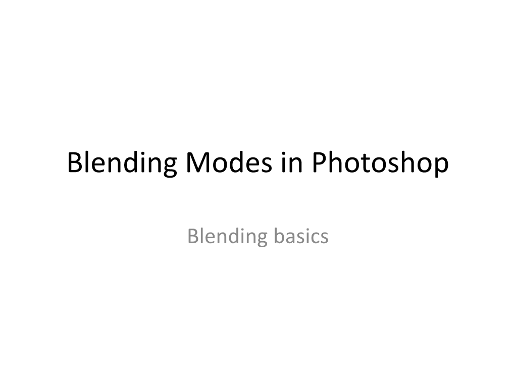 Blending Modes in Photoshop