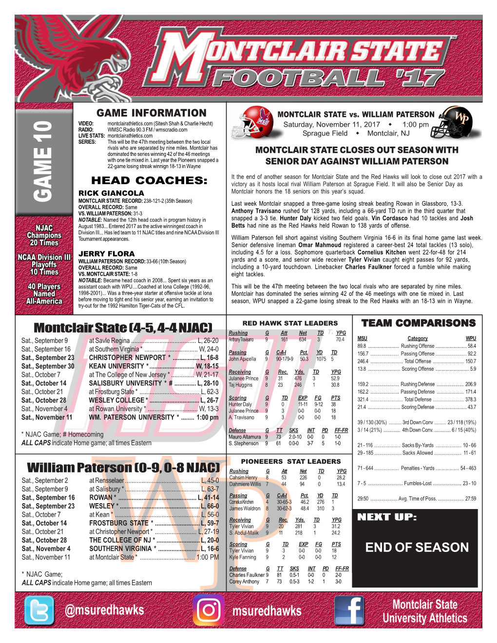 Football Game Notes