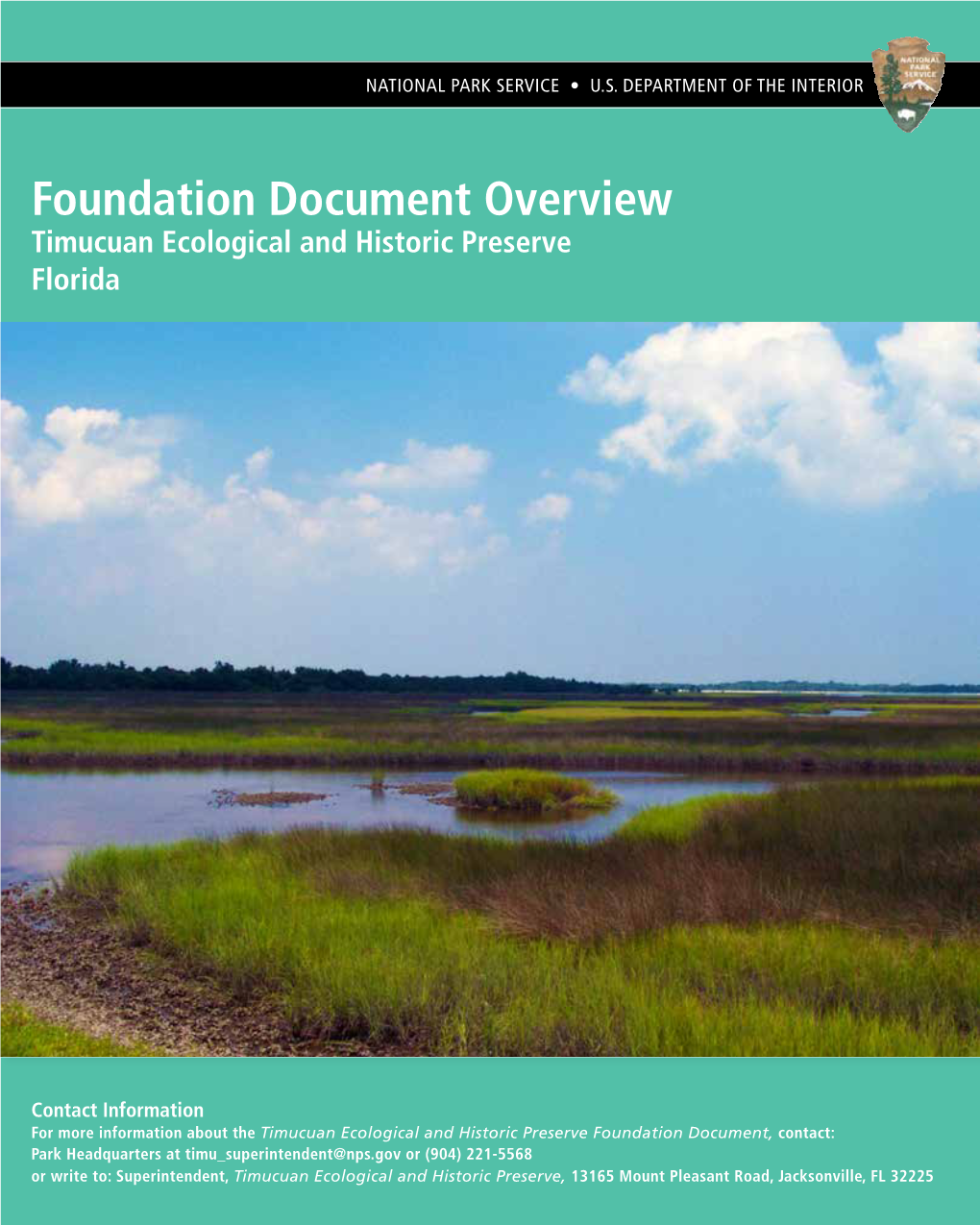 Foundation Document Overview Timucuan Ecological and Historic Preserve Florida