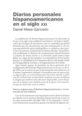 Pdf Diarios Personales Hispanoamericanos En El Siglo XXI