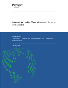 Lessons from Leading Cdos: a Framework for Better Civic Analytics