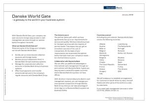 Danske World Gate January 2008  a Gateway to the World in Your Business System