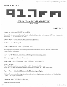 2010 Spring Program Guide