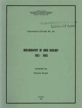 Bibliography of Ohio Geology 1961