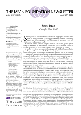 The Japan Foundation Newsletter Vol