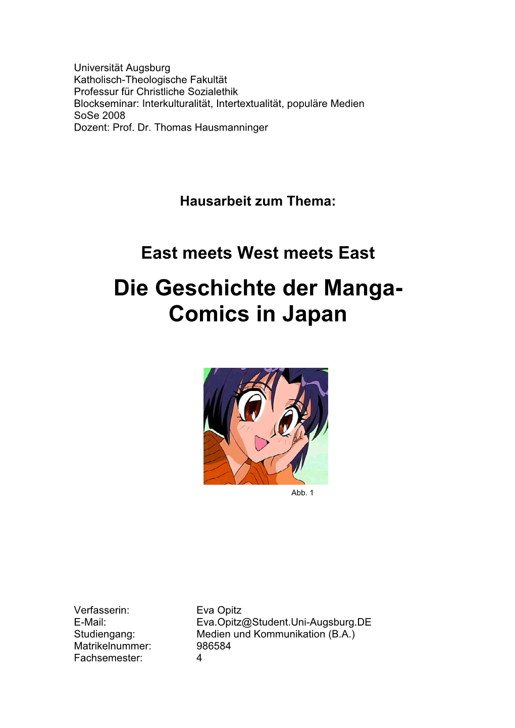 Die Geschichte Der Manga- Comics in Japan