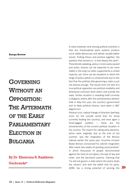 Governing Without an Opposition: the Aftermath
