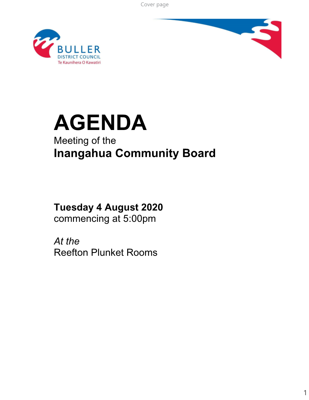 Inangahua Community Board – 4 August 2020