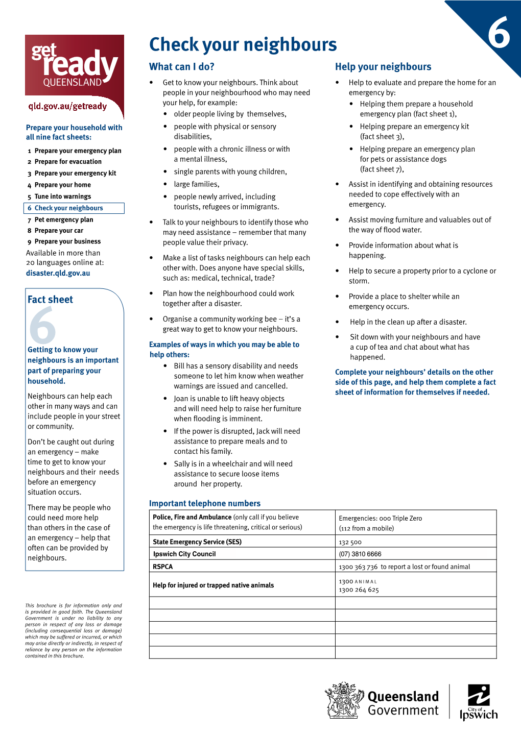 Neighbours 6 What Can I Do? Help Your Neighbours • Get to Know Your Neighbours