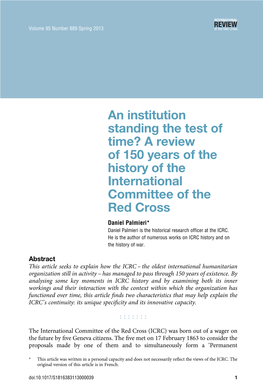 An Institution Standing the Test of Time? a Review of 150 Years of The