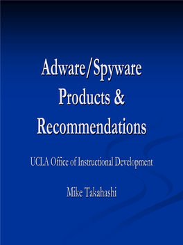 Spyware & Adware Products