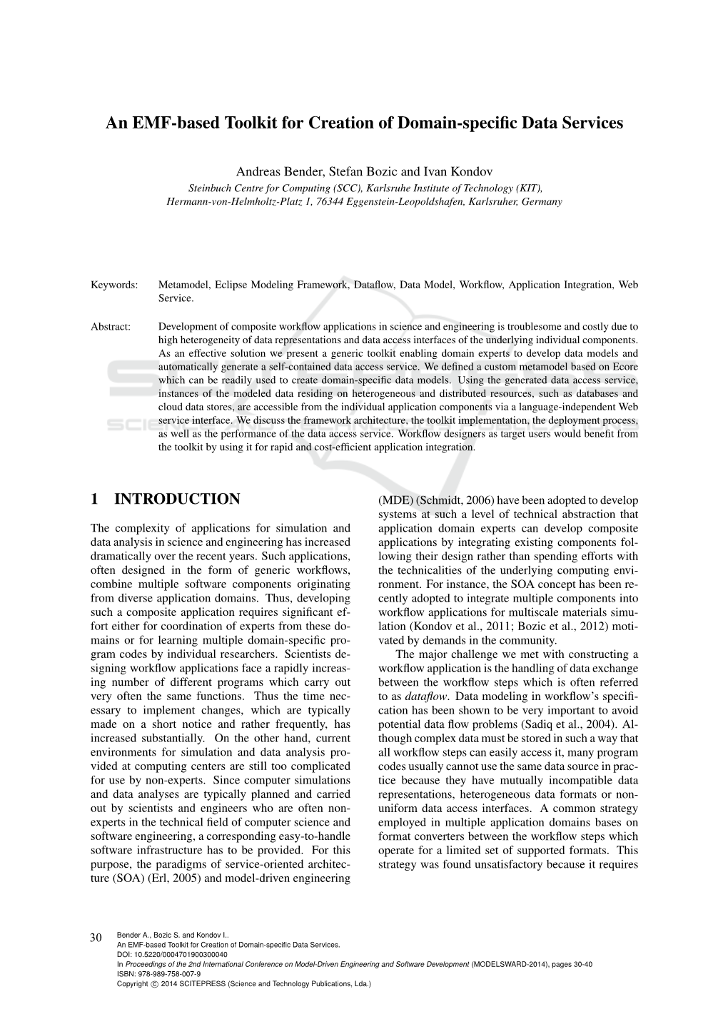 An EMF-Based Toolkit for Creation of Domain-Specific Data Services