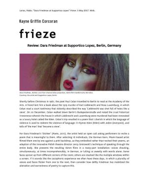 Dara Friedman at Supportico Lopez, Berlin, Germany