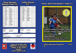 Royal Wootton Bassett Town F.C. Tuffley Rovers F.C