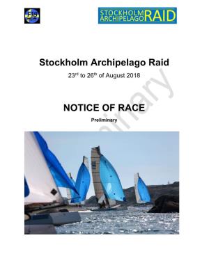 Stockholm Archipelago Raid NOTICE of RACE
