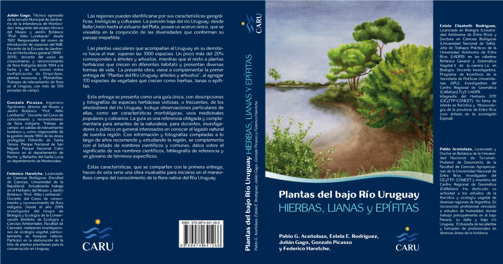 Plantas Del Bajo Río Uruguay HIERBAS, LIANAS Y EPÍFITAS