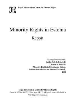 Minority Rights in Estonia Report