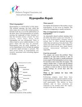 Hypospadias Repair