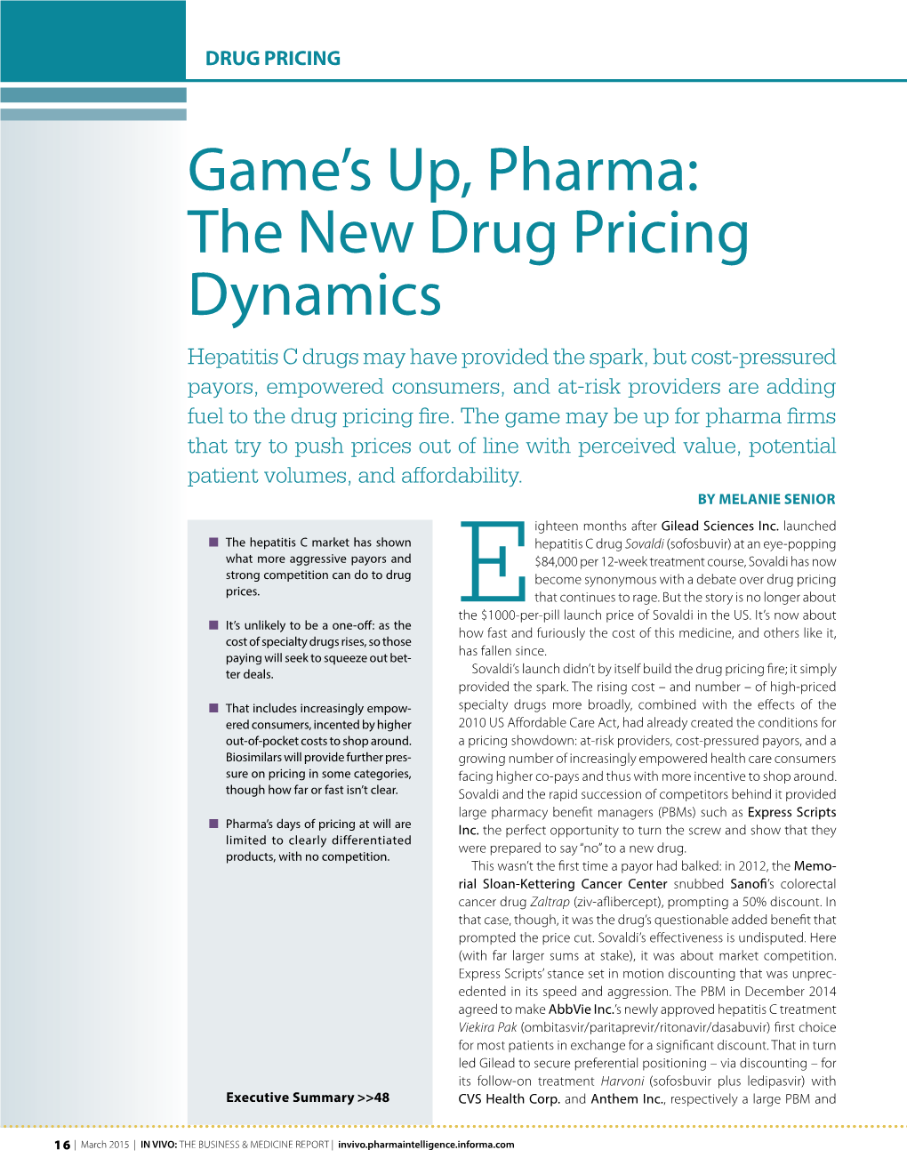 Game's Up, Pharma: the New Drug Pricing Dynamics