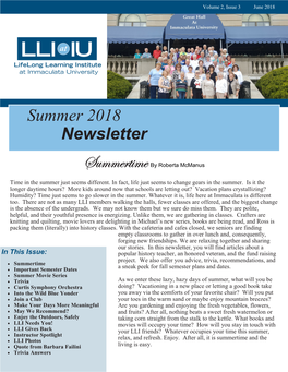 Summer 2018 Newsletter