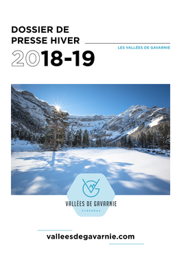 Dossier De Presse Hiver Les Vallées De Gavarnie 18-19