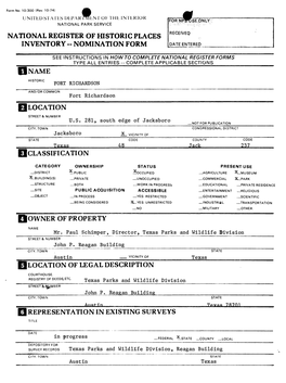 National Register of Historic Places Inventory -- Nomination Form