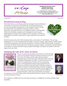 World Environment Day Studying the Life of St. Clare of Assisi