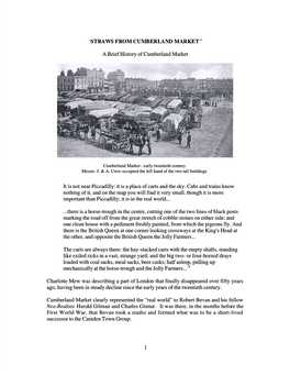 A Brief History of Cumberland Market It Is Not Near Piccadilly: It Is a Place