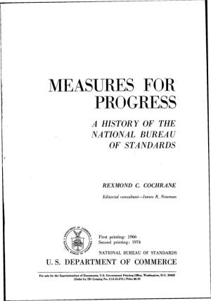Measures for Progress: a History of the National Bureau of Standards