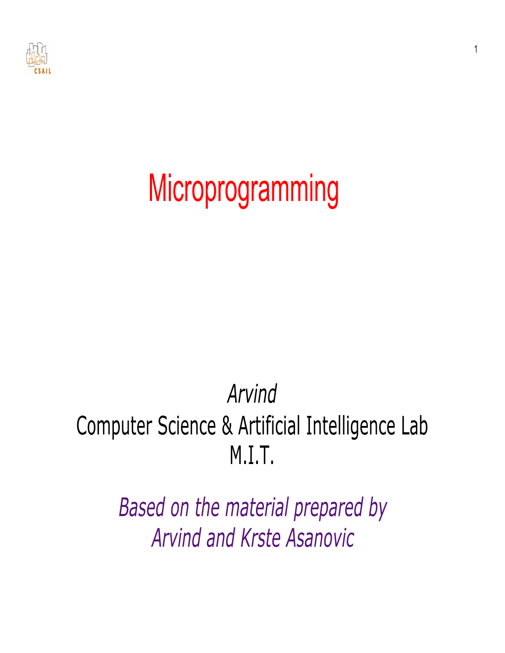 Microprogramming