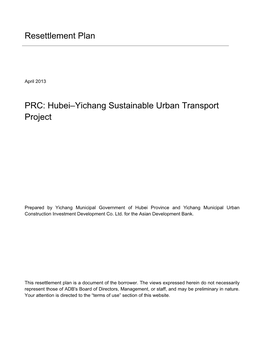 PRC: Hubei–Yichang Sustainable Urban Transport Project