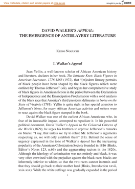 David Walker's Appeal