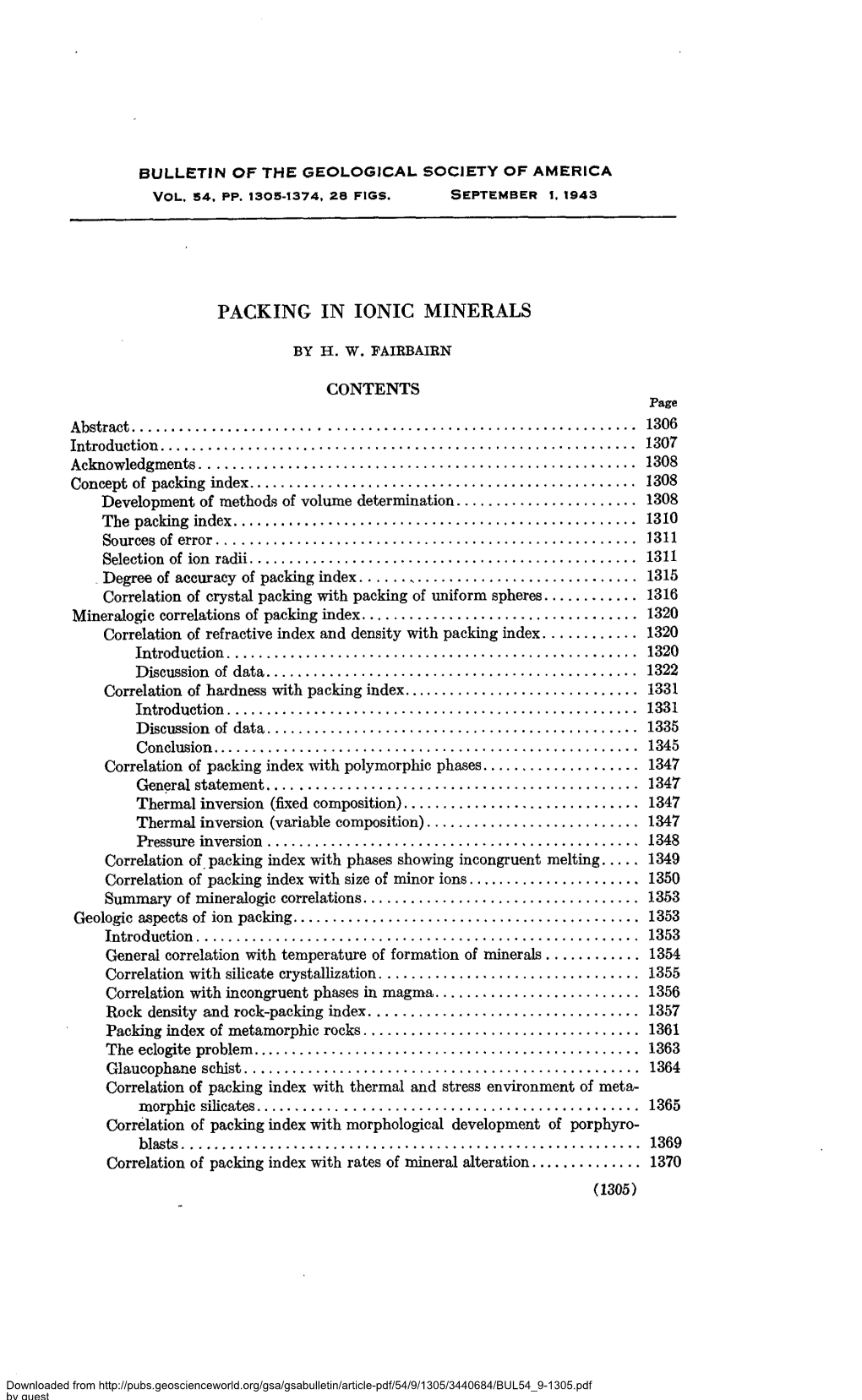 Packing in Ionic Minerals