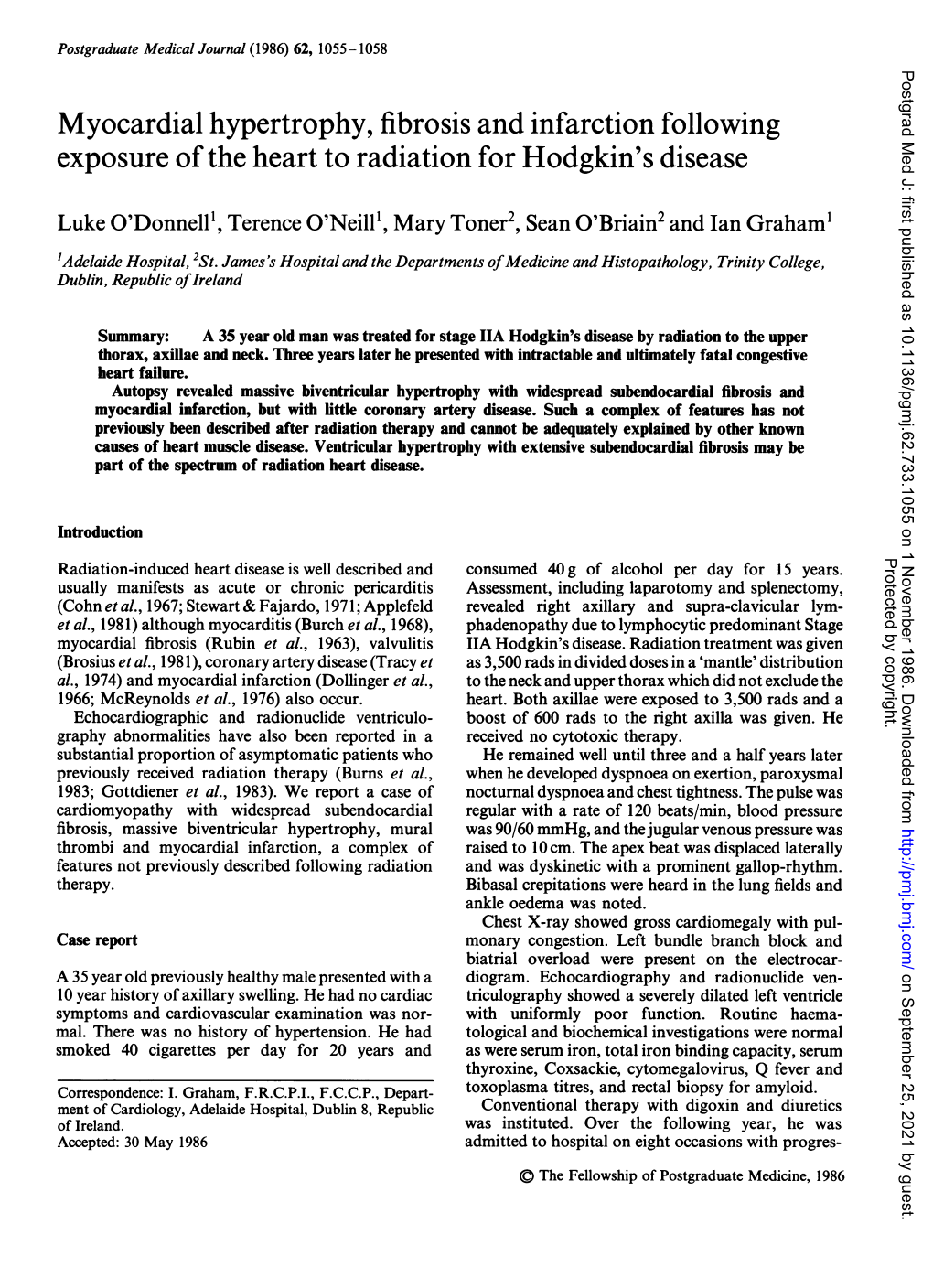 Myocardial Hypertrophy, Fibrosis and Infarction Following Exposure of The