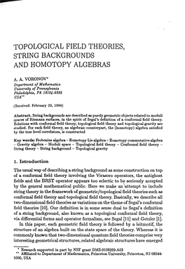 Topological Field Theories, String Backgrounds and Homotopy Algebras