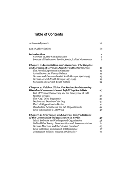 Table of Contents