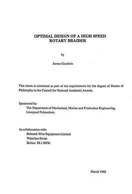 Optimal Design of a High Speed Rotary Braider